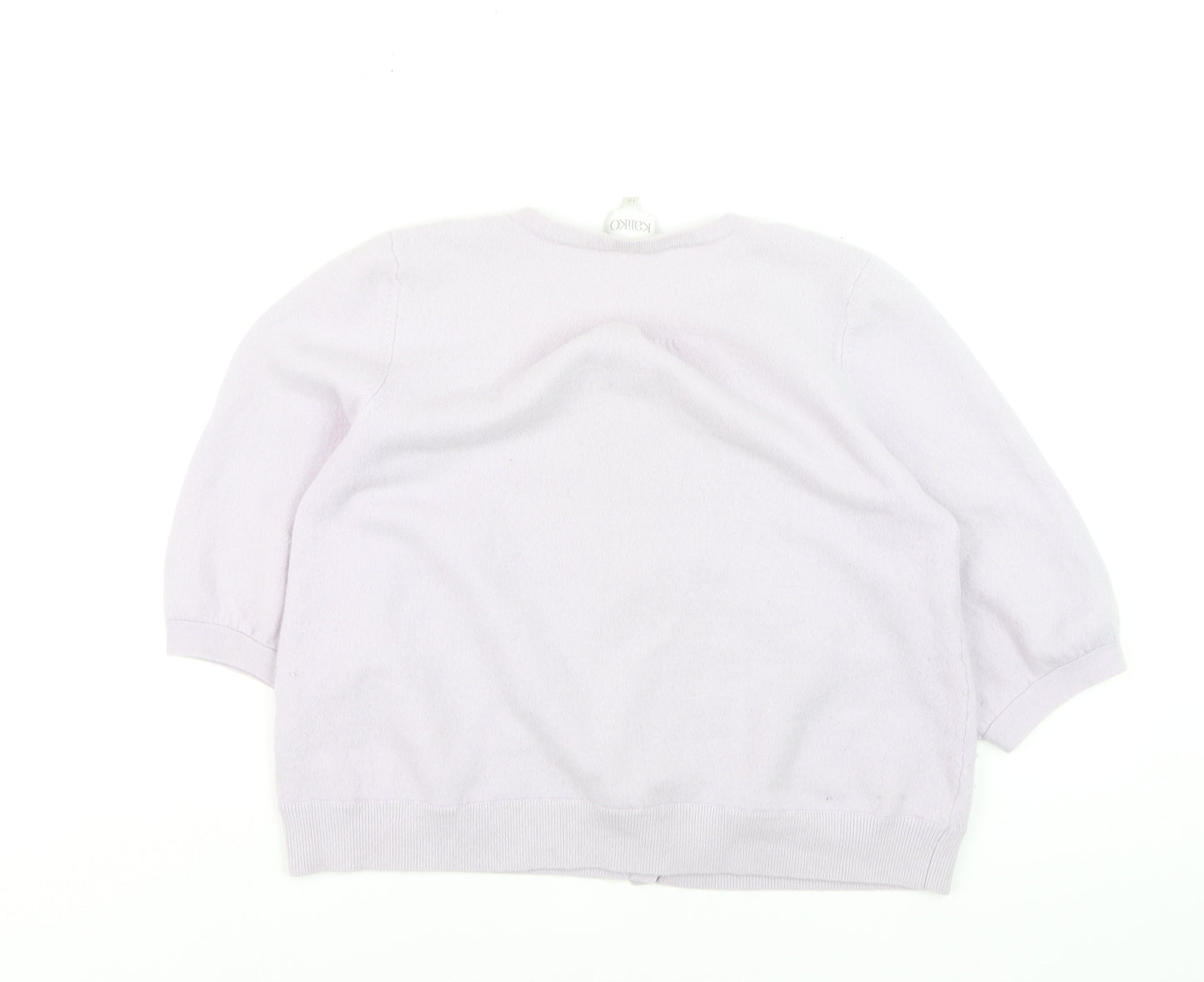 Kaliko Women Lilac 100% Cashmere Cardigan Size 18 Short Sleeve