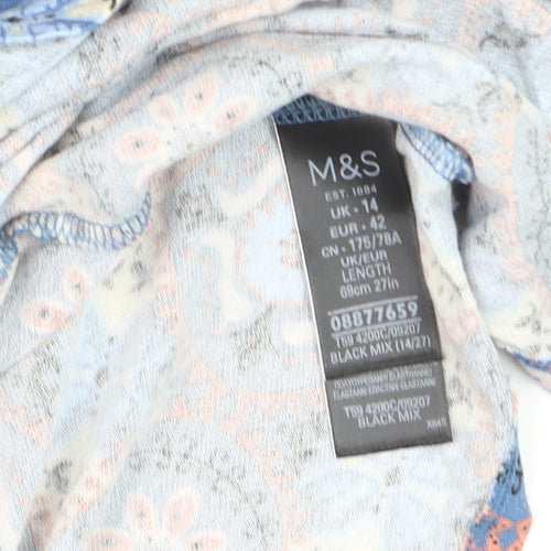Marks and Spencer Women’s Multicoloured A-Line Jersey Skirt Size 14