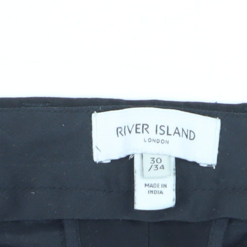 River Island Women's Black Chino Trousers Size 12 Regular Fit Workwear
