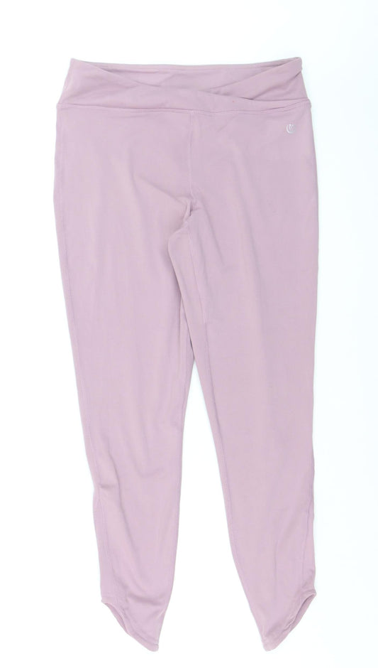Dunnes Stores Womens Purple Leggings Size 12 Slim Fit Yoga Trousers