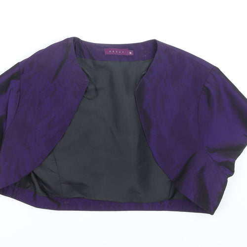 Debut Women's Purple Cropped Satin Bolero Jacket Size 16