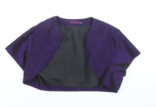 Debut Women's Purple Cropped Satin Bolero Jacket Size 16