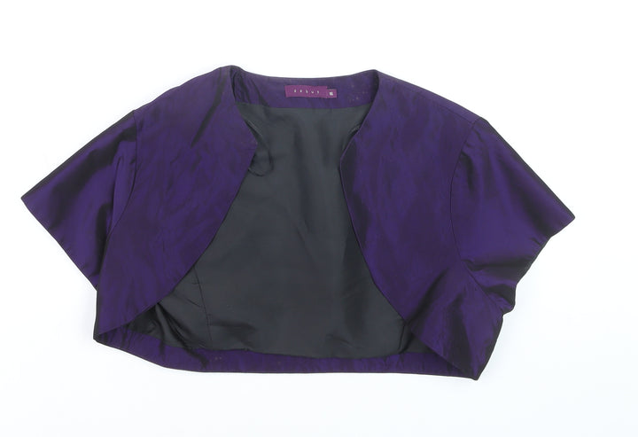 Debut Women's Purple Cropped Satin Bolero Jacket Size 16