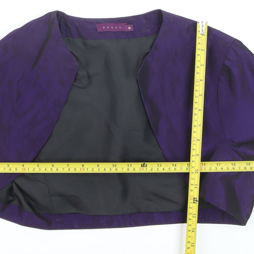 Debut Women's Purple Cropped Satin Bolero Jacket Size 16