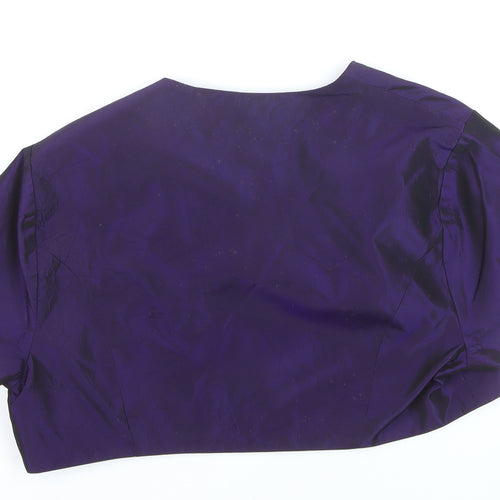 Debut Women's Purple Cropped Satin Bolero Jacket Size 16