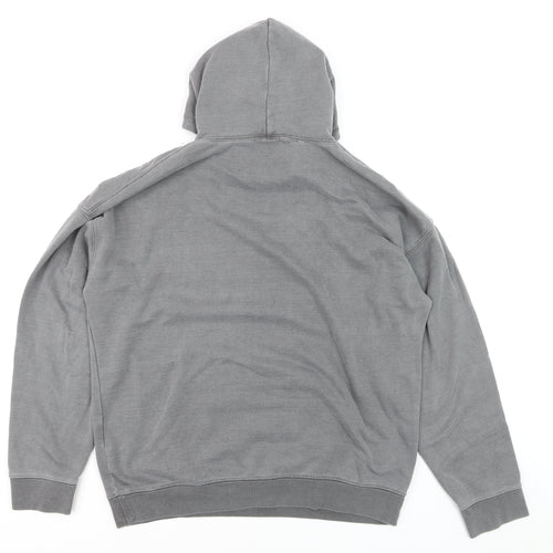 Hoxton Chic Men's Grey Pullover Hoodie M Funny Graphic Fleece