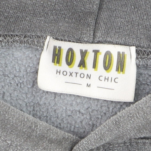 Hoxton Chic Men's Grey Pullover Hoodie M Funny Graphic Fleece