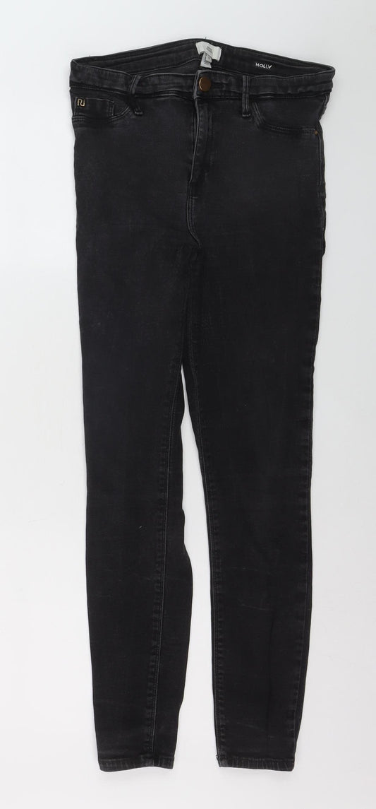 River Island Women’s Black Molly Skinny Jeans Size 12 High Rise