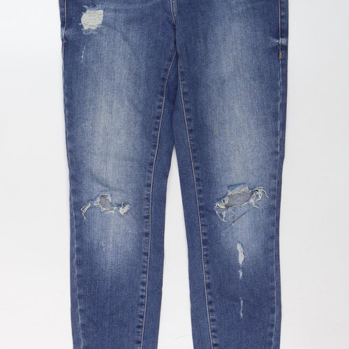 River Island Women’s Blue Distressed Skinny Jeans Size 7 Slim