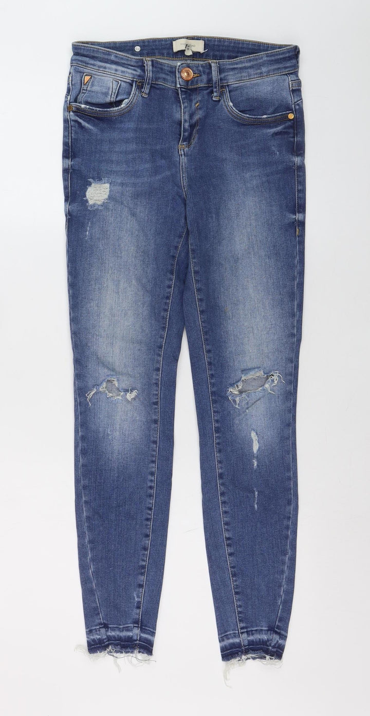 River Island Women’s Blue Distressed Skinny Jeans Size 7 Slim