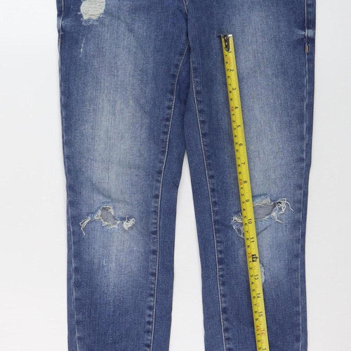 River Island Women’s Blue Distressed Skinny Jeans Size 7 Slim