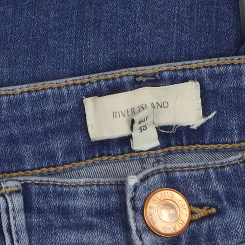 River Island Women’s Blue Distressed Skinny Jeans Size 7 Slim