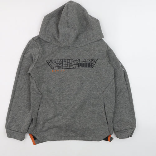 Puma Boys Grey Hoodie 9-10 Years Pullover Hooded Sweatshirt