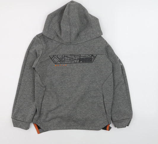 Puma Boys Grey Hoodie 9-10 Years Pullover Hooded Sweatshirt