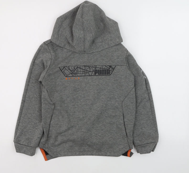 Puma Boys Grey Hoodie 9-10 Years Pullover Hooded Sweatshirt