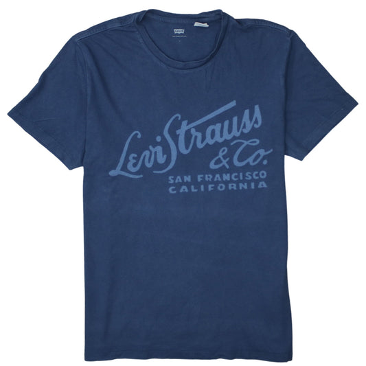 Levi's Mens Blue Graphic Logo Crew Neck T-Shirt Size L