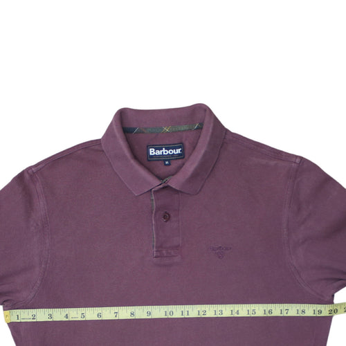 Barbour Men's Purple Long Sleeve Cotton Polo Shirt Size M