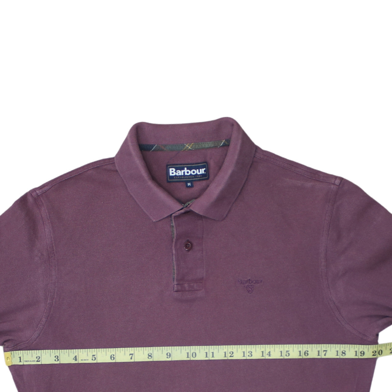 Barbour Men's Purple Long Sleeve Cotton Polo Shirt Size M