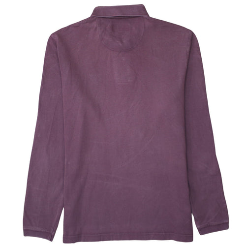 Barbour Men's Purple Long Sleeve Cotton Polo Shirt Size M