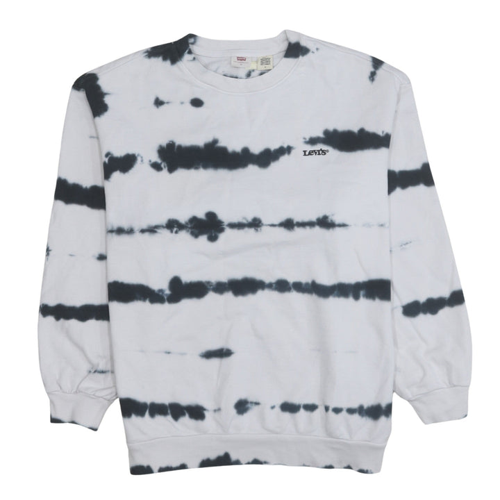 Levi's Women's Black & White Tie-Dye Pullover Sweatshirt Medium