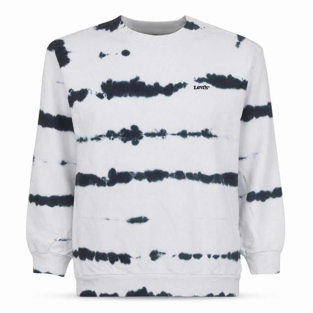 Front view of Levi's Women's Black & White Tie-Dye Pullover Sweatshirt Medium