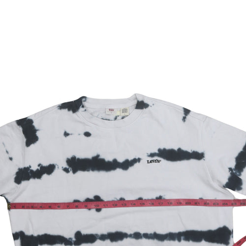 Levi's Women's Black & White Tie-Dye Pullover Sweatshirt Medium