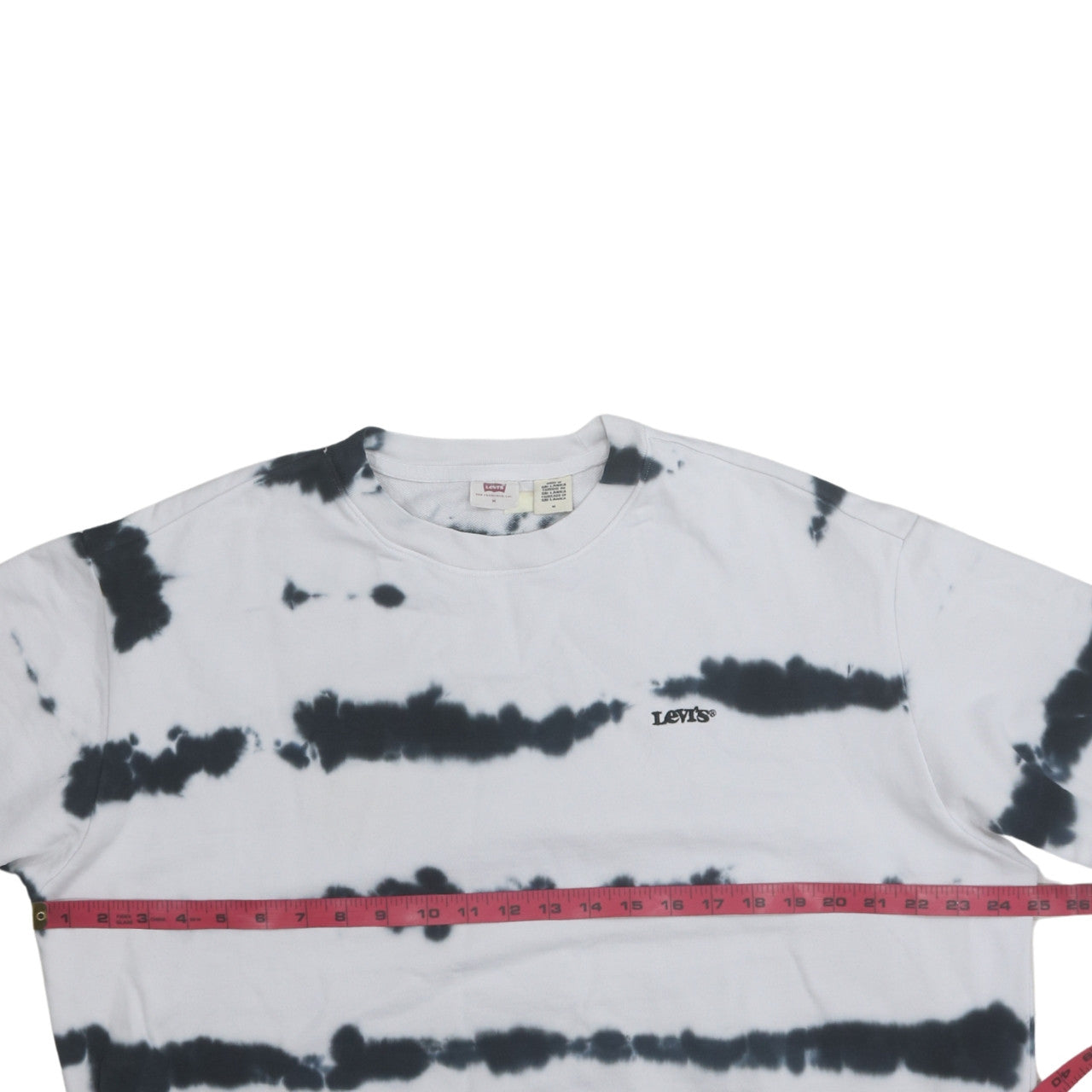 Levi's Women's Black & White Tie-Dye Pullover Sweatshirt Medium