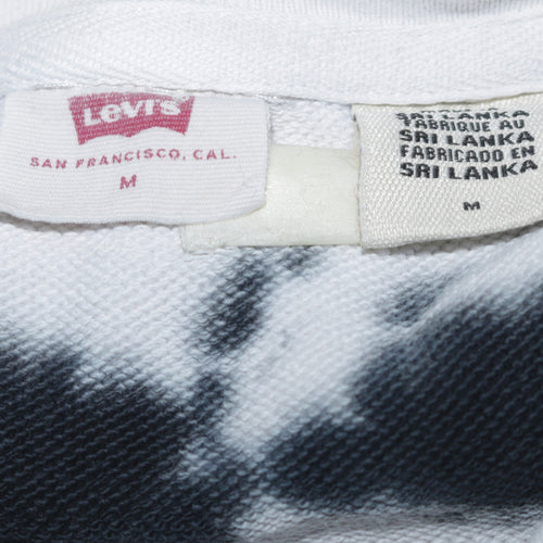 Levi's Women's Black & White Tie-Dye Pullover Sweatshirt Medium