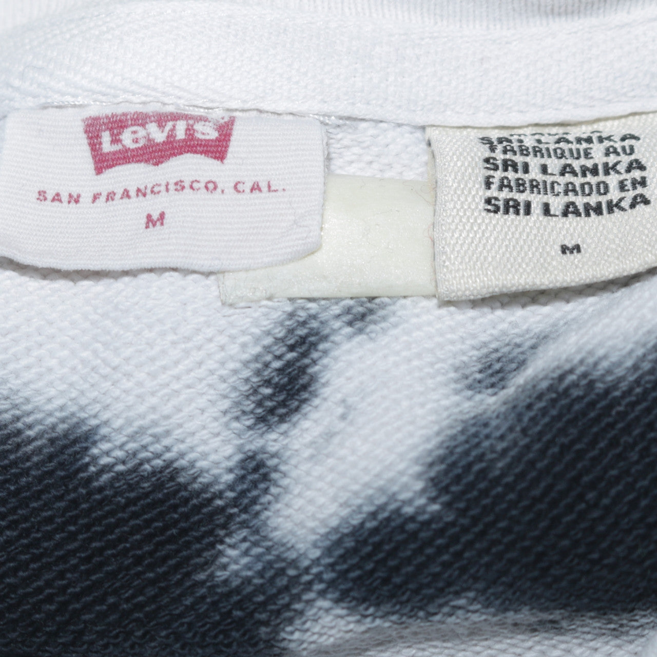 Levi's Women's Black & White Tie-Dye Pullover Sweatshirt Medium