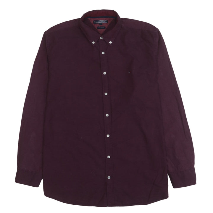 Tommy Hilfiger Men’s Purple Button-Down 2XL Cotton Shirt New York Fit