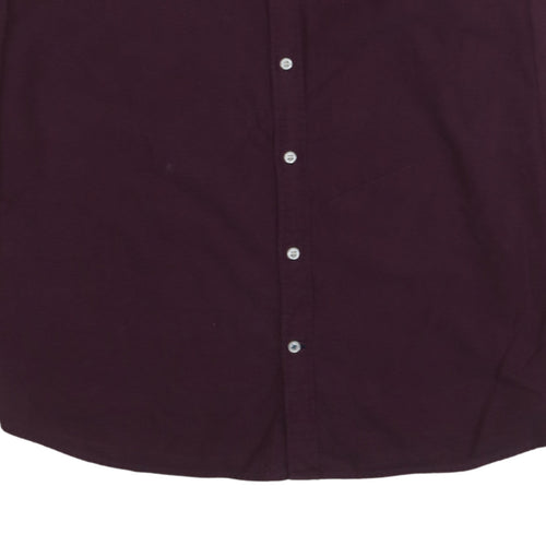 Tommy Hilfiger Men’s Purple Button-Down 2XL Cotton Shirt New York Fit