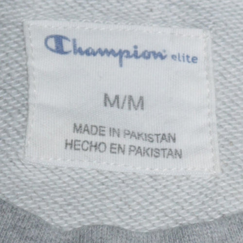 Champion Men's Grey Crew Neck Embroidered Logo Sweatshirt M