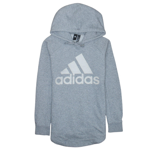 Adidas Women Grey Small Pullover Hoodie Sweatshirt Logo Lightweight