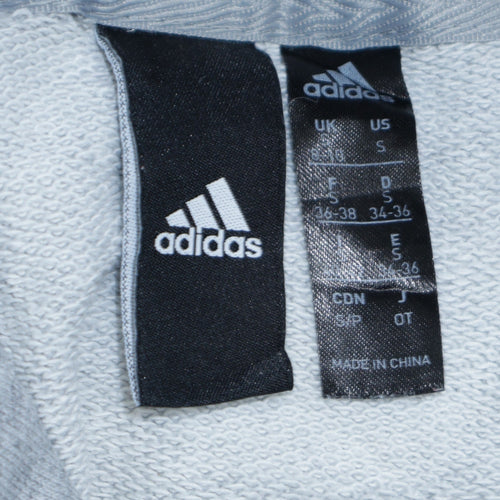 Adidas Women Grey Small Pullover Hoodie Sweatshirt Logo Lightweight