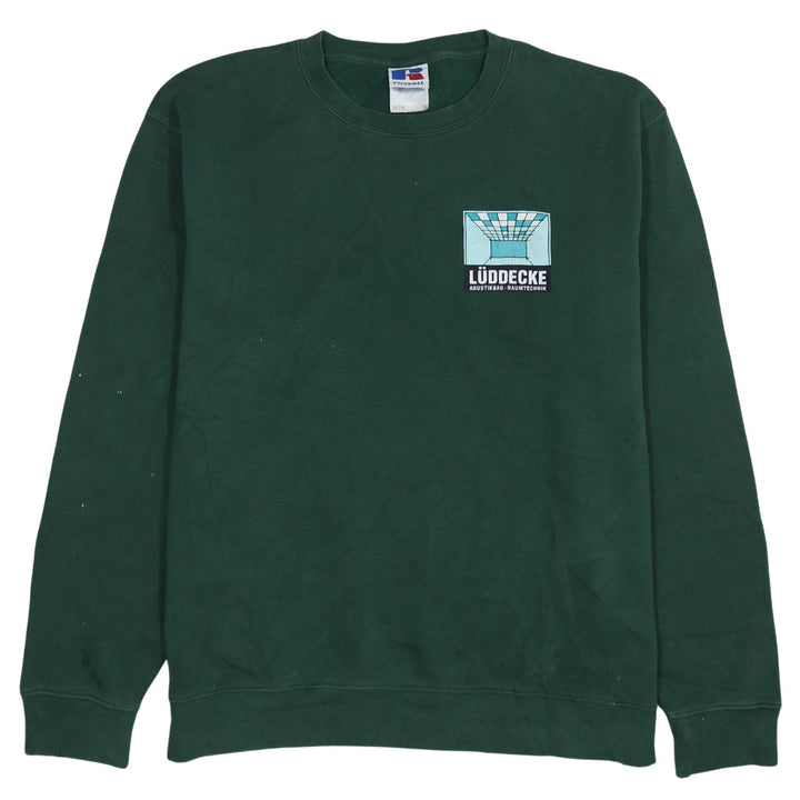 Russell Mens Green XL Pullover Sweatshirt with Logo Embroidery