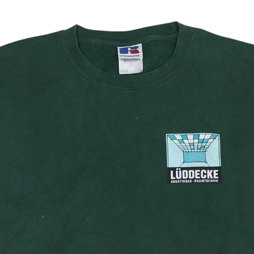 Russell Mens Green XL Pullover Sweatshirt with Logo Embroidery