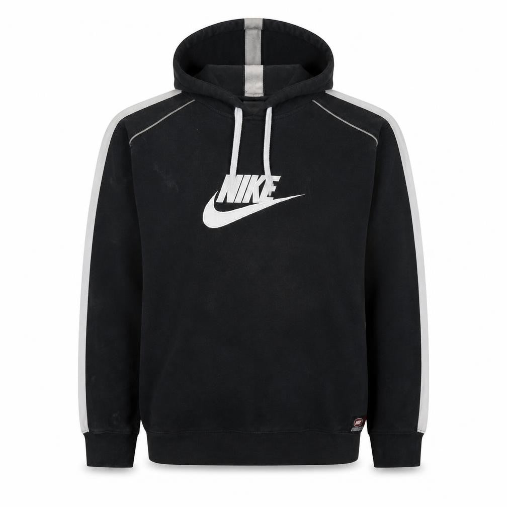 Nike Men's Black Pullover Hoodie L Fleece Sportswear Logo
