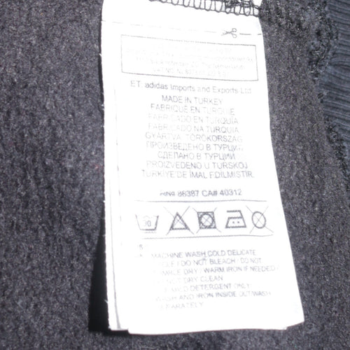 Adidas Men's Black Logo Crew Neck Fleece Sweatshirt Size L