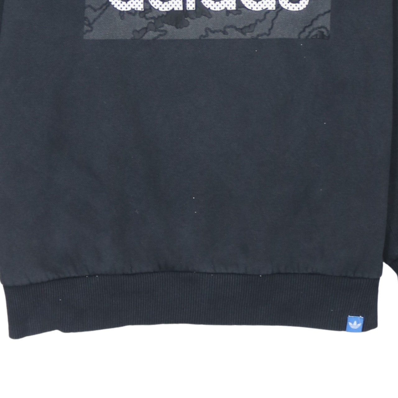 Adidas Men's Black Logo Crew Neck Fleece Sweatshirt Size L