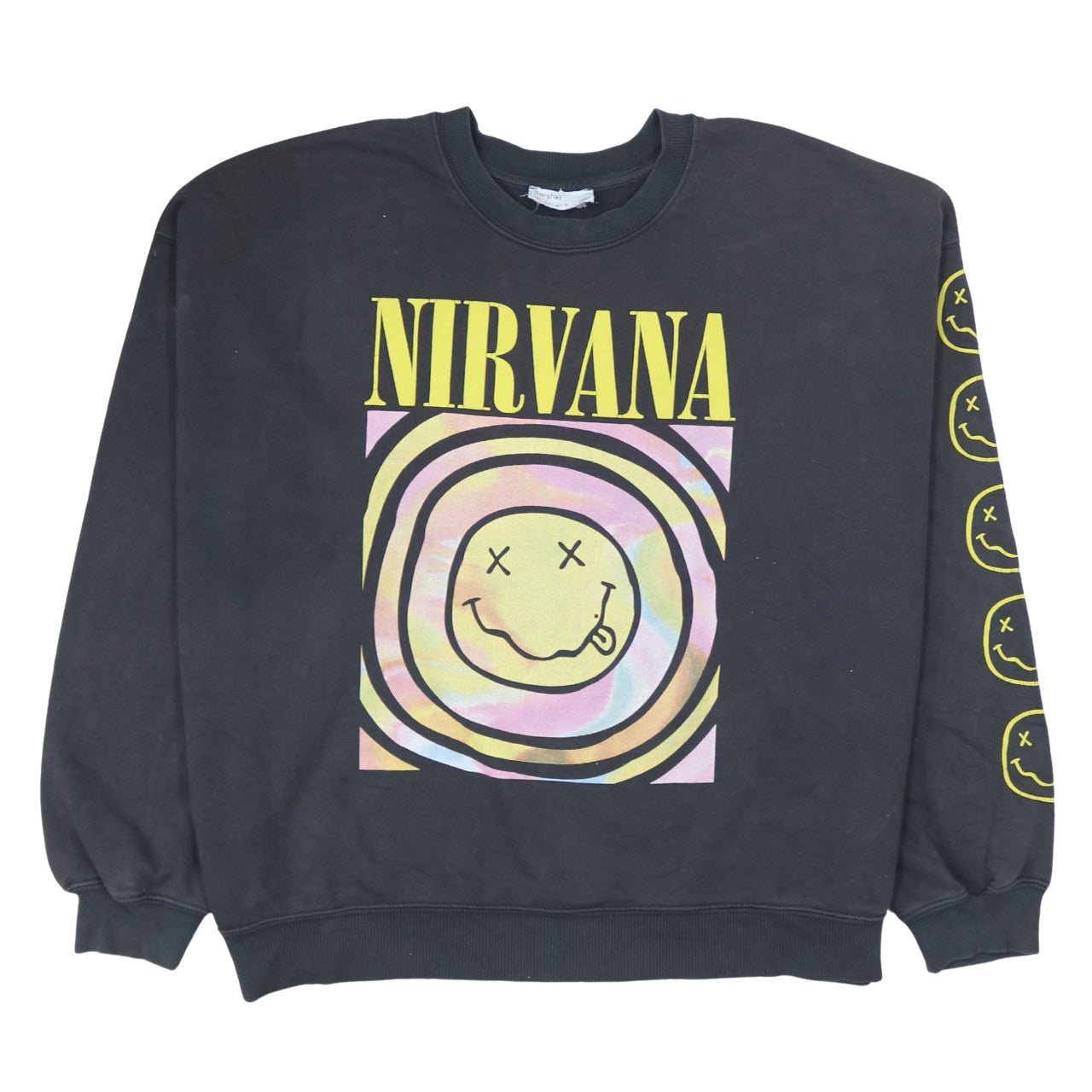 Bershka Womens Black Nirvana Graphic Pullover Sweatshirt L