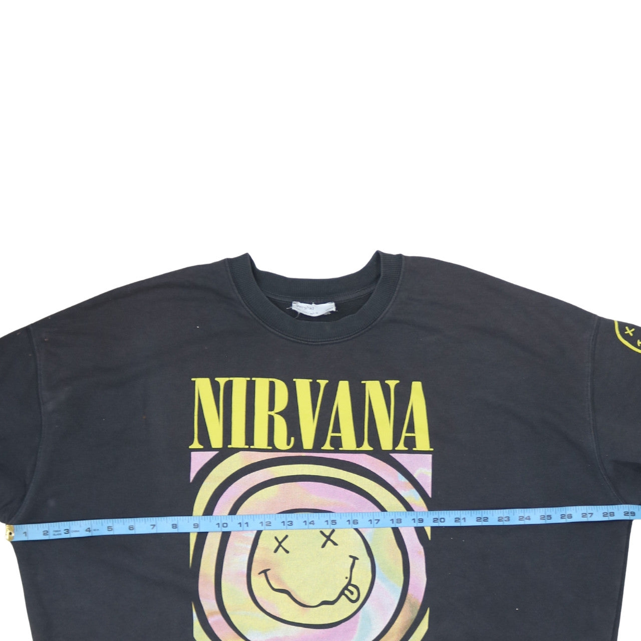 Bershka Womens Black Nirvana Graphic Pullover Sweatshirt L