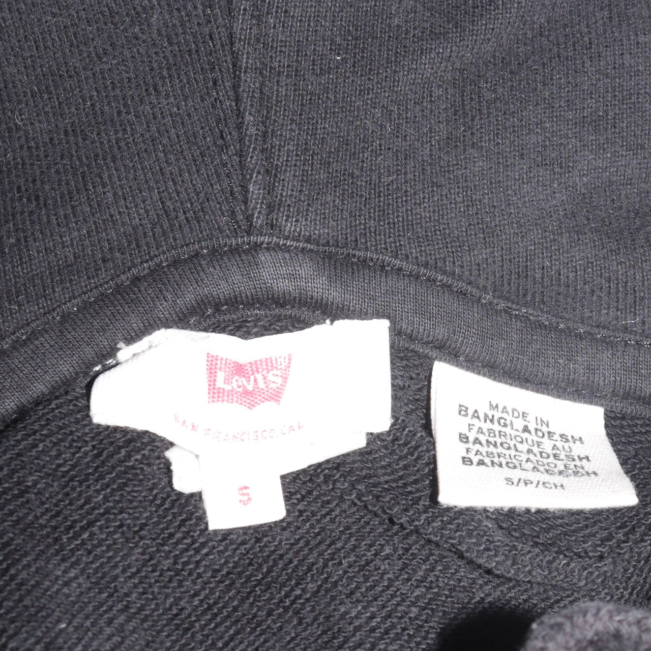 Levi's Womens Black Small Pullover Hoodie Cotton Fleece