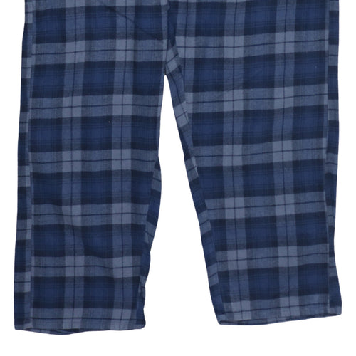 Marks and Spencer Mens Blue Check Flannel Pyjama Pants Medium