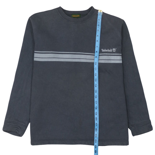 Timberland Boys Black Striped Crew Neck Fleece Pullover Sweatshirt 16 Years