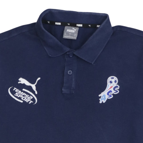 Puma Men's Blue Regular Fit Short Sleeve Polo Shirt M