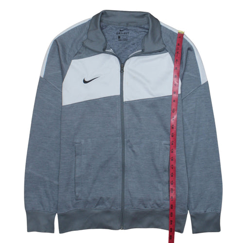 Nike Mens Grey Dri-Fit Track Jacket Size L Full Zip Athletic Outerwear