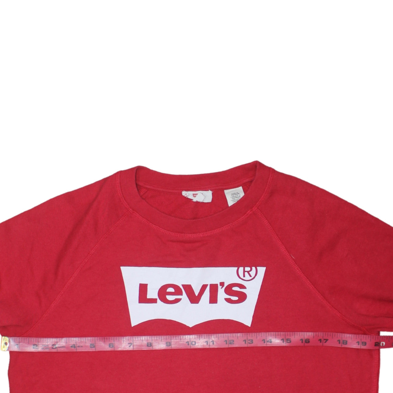Levi's Womens Red Crew Neck Logo Pullover Sweatshirt M