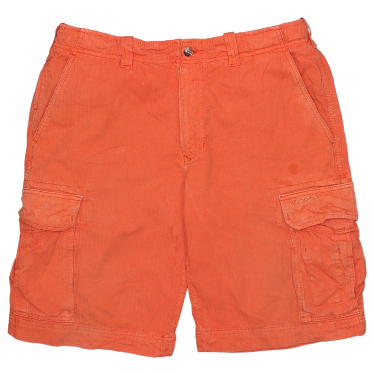 Tommy Hilfiger Men's Orange Cargo Shorts Size 34 Regular Cotton