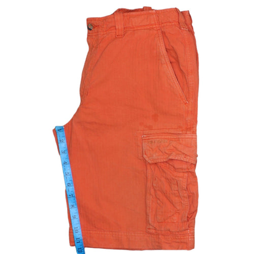 Tommy Hilfiger Men's Orange Cargo Shorts Size 34 Regular Cotton