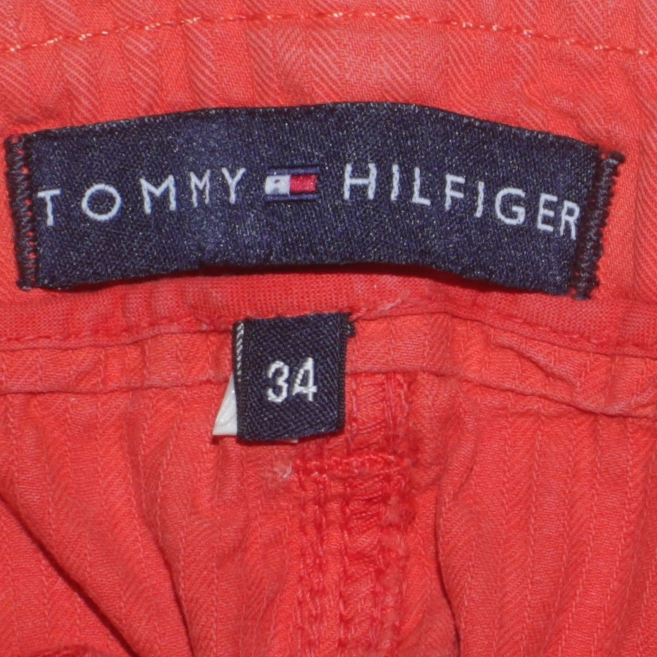 Tommy Hilfiger Men's Orange Cargo Shorts Size 34 Regular Cotton